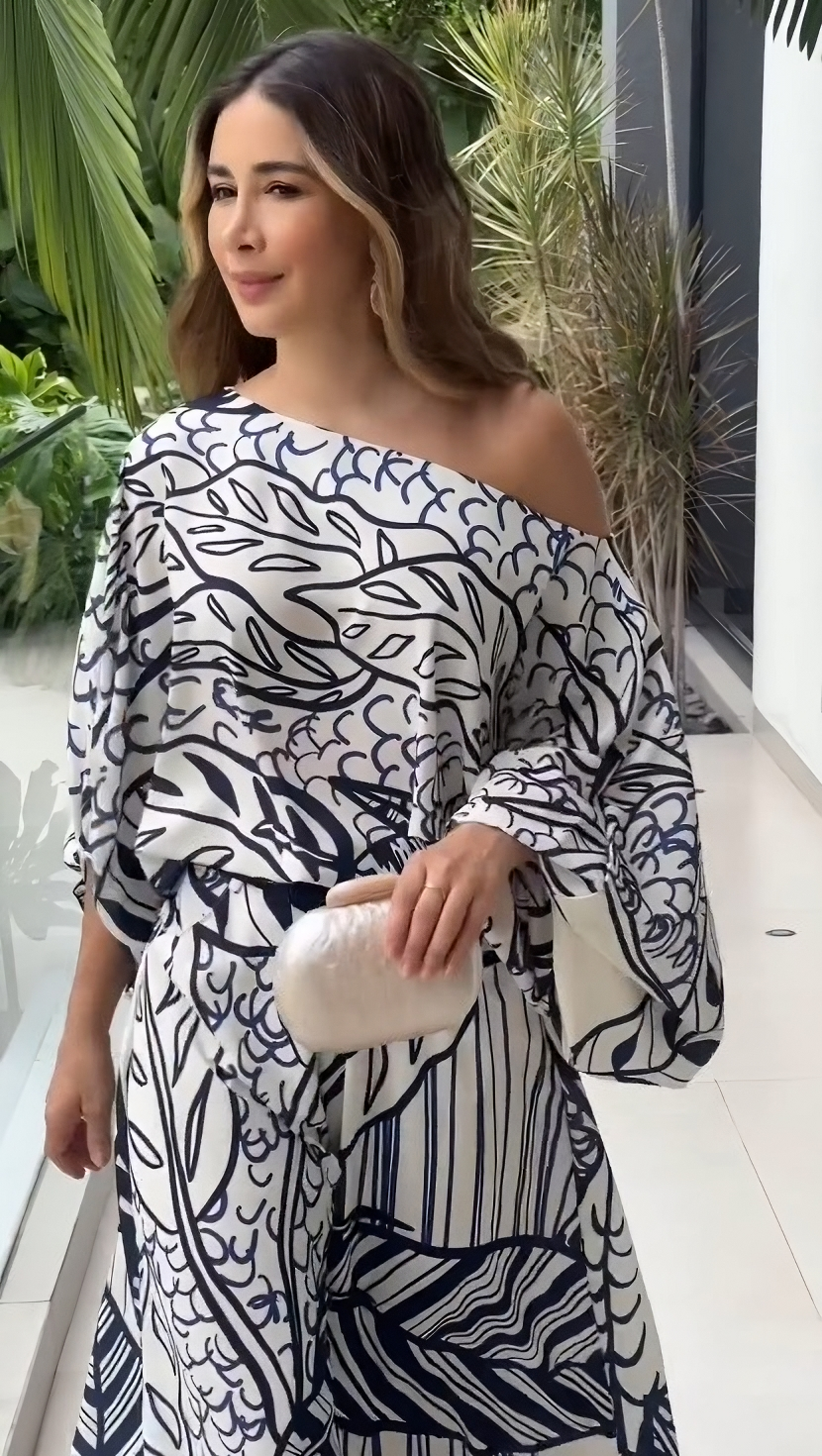 Tropical Whisper One-Shoulder Dress