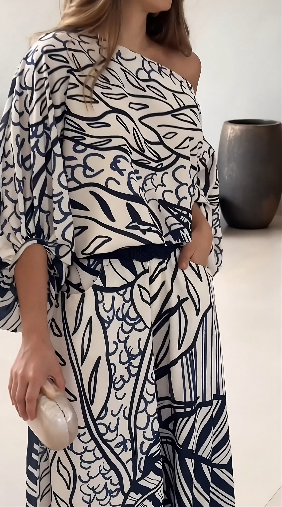 Tropical Whisper One-Shoulder Dress