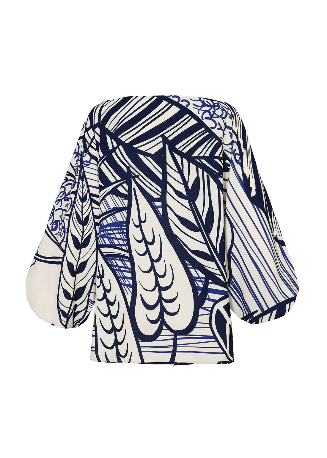 Stylish Leaf-Patterned Blue Printed Off-Shoulder Korean BSY Co-ord Set