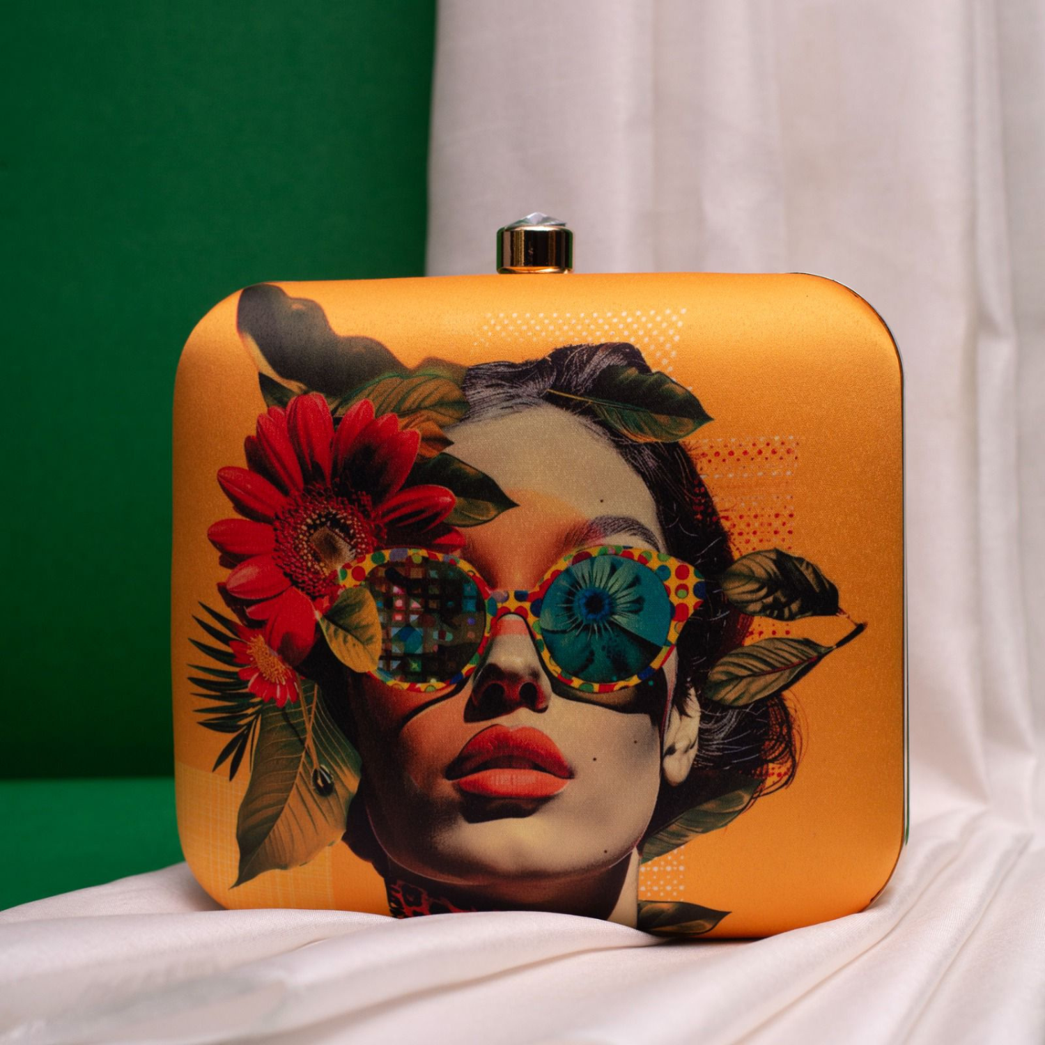 Designer Party Clutch with Floral & Artistic Print