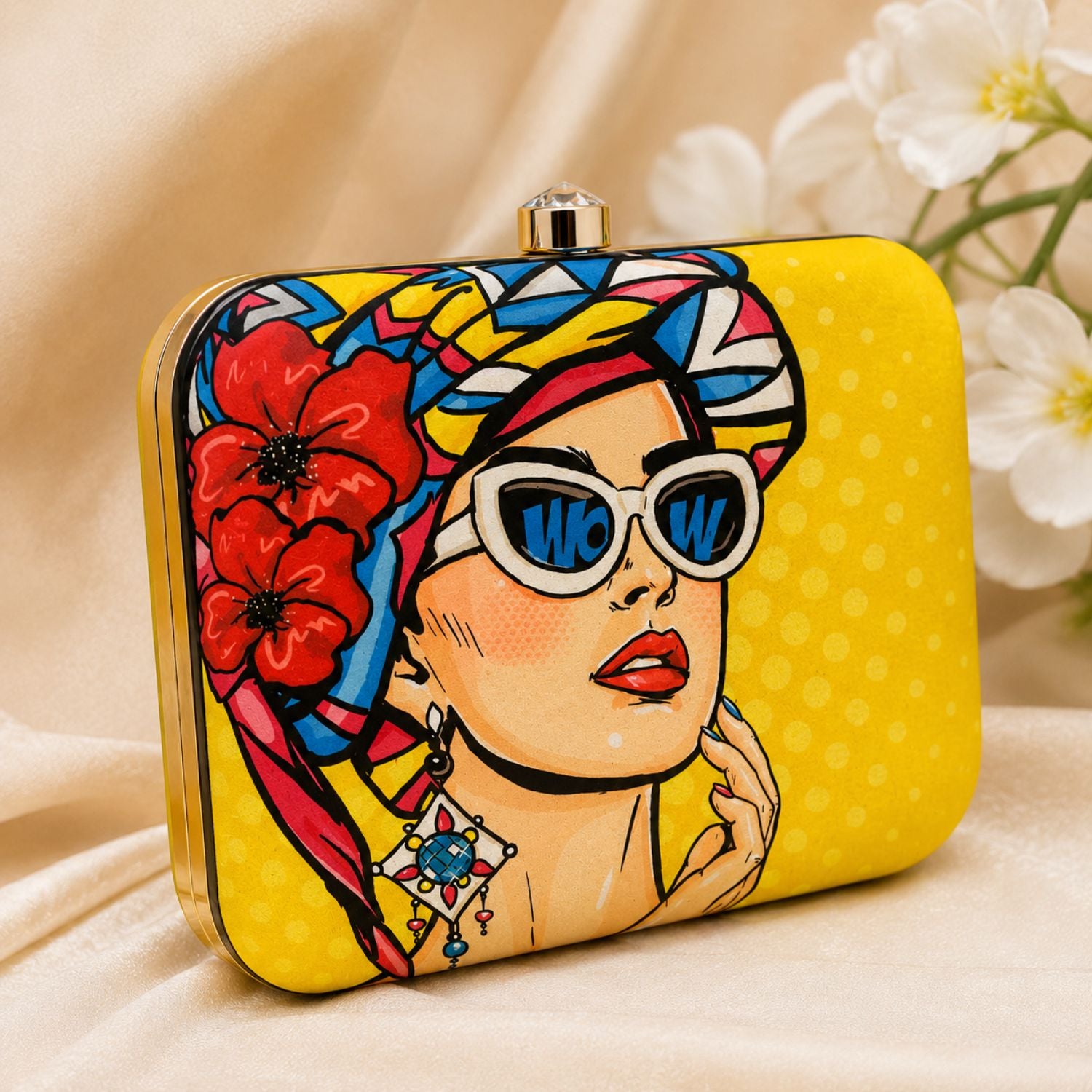 Pop Art Designer Box Clutch for Women