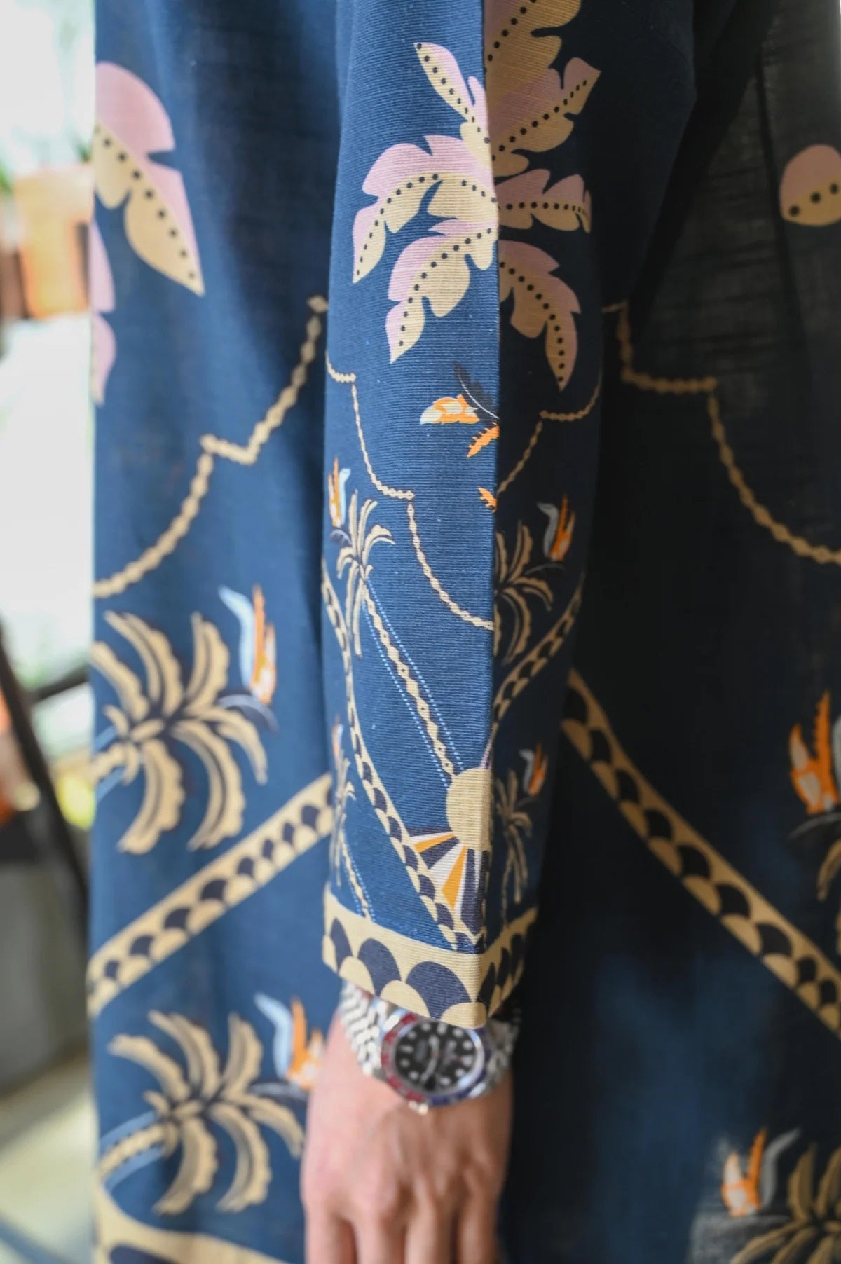 Navy Palm Leaf Print Co-Ord Set
