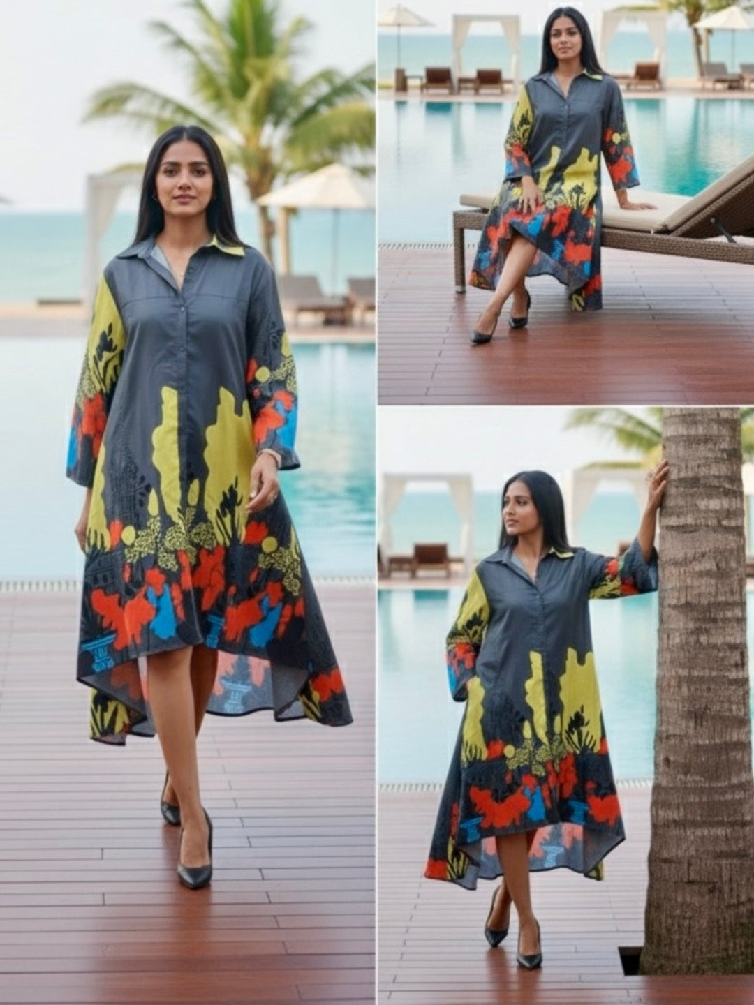 Urban Bloom High-Low Shirt Dress - Women&