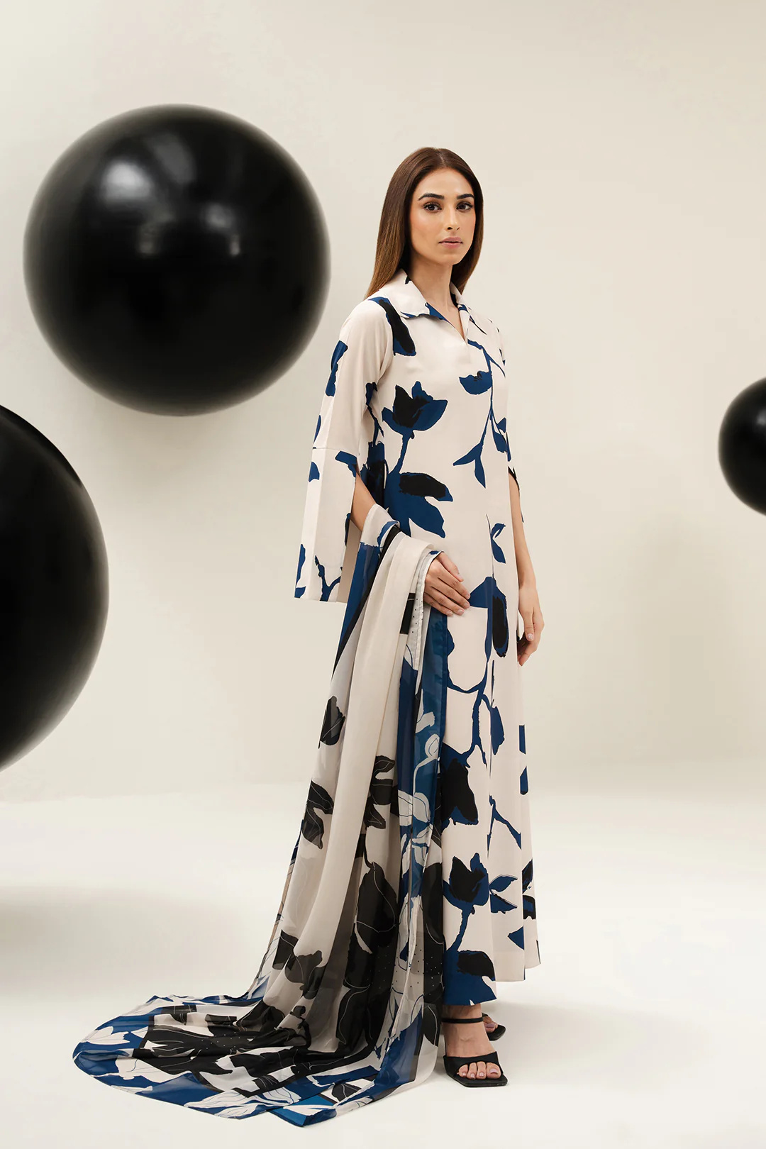 Digital Print long length Top dress with Dupatta