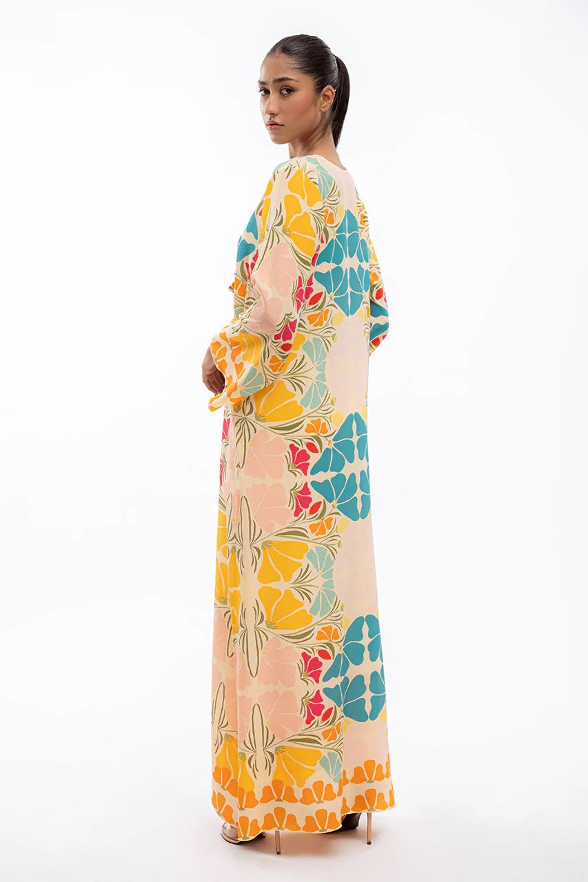 Multicolor Floral Printed Top & Wide-Leg Pants Co-Ord Set