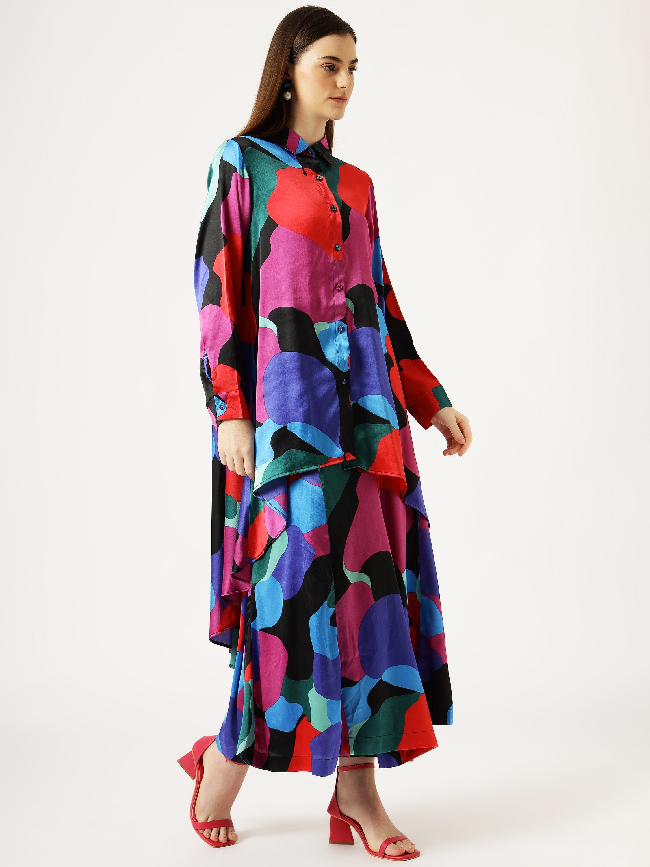 Vibrant Abstract Print Co-Ord Set - Women&
