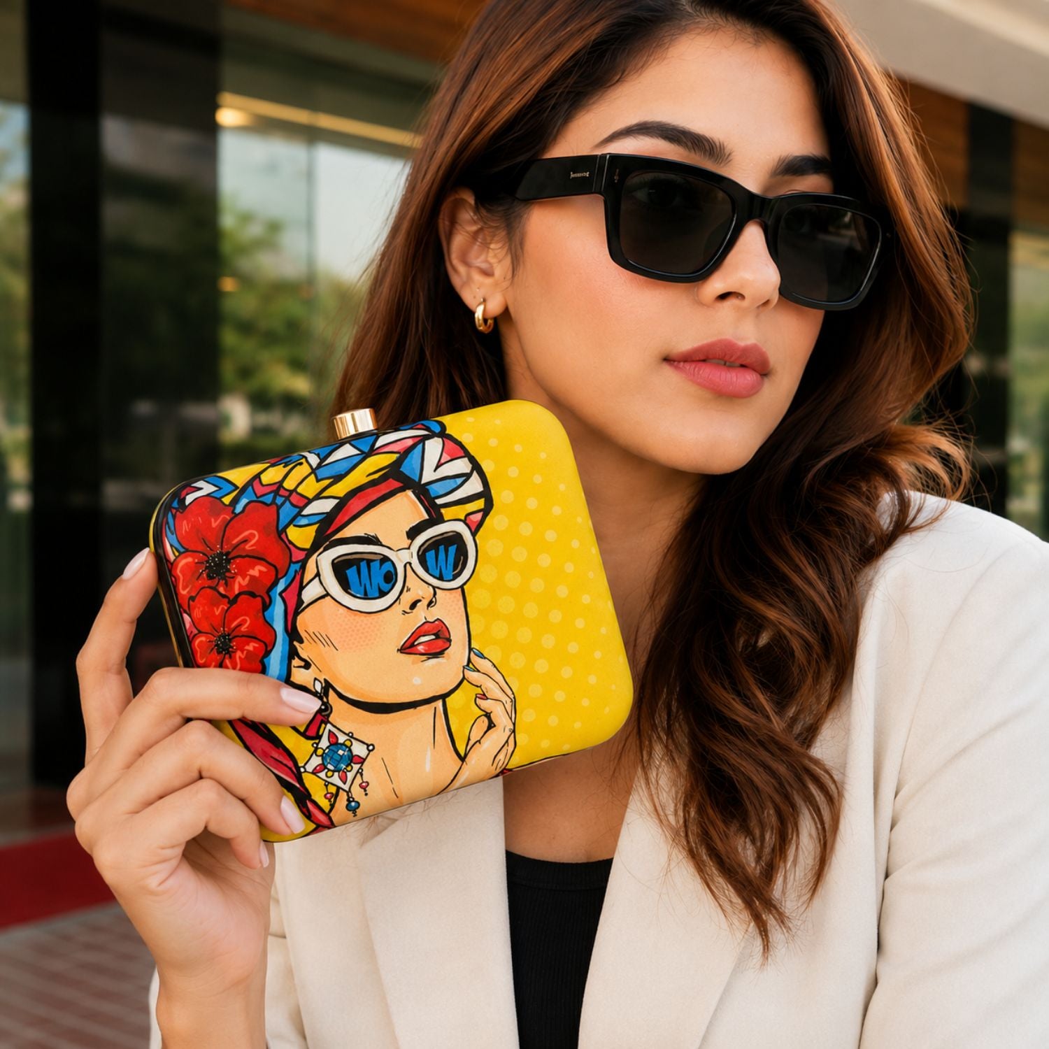 Pop Art Designer Box Clutch for Women
