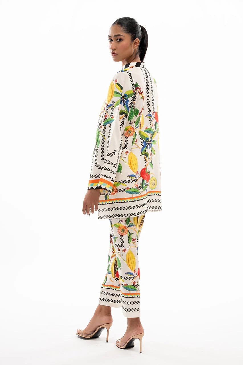 Tropical Fruit & Floral Print Two-Piece Set