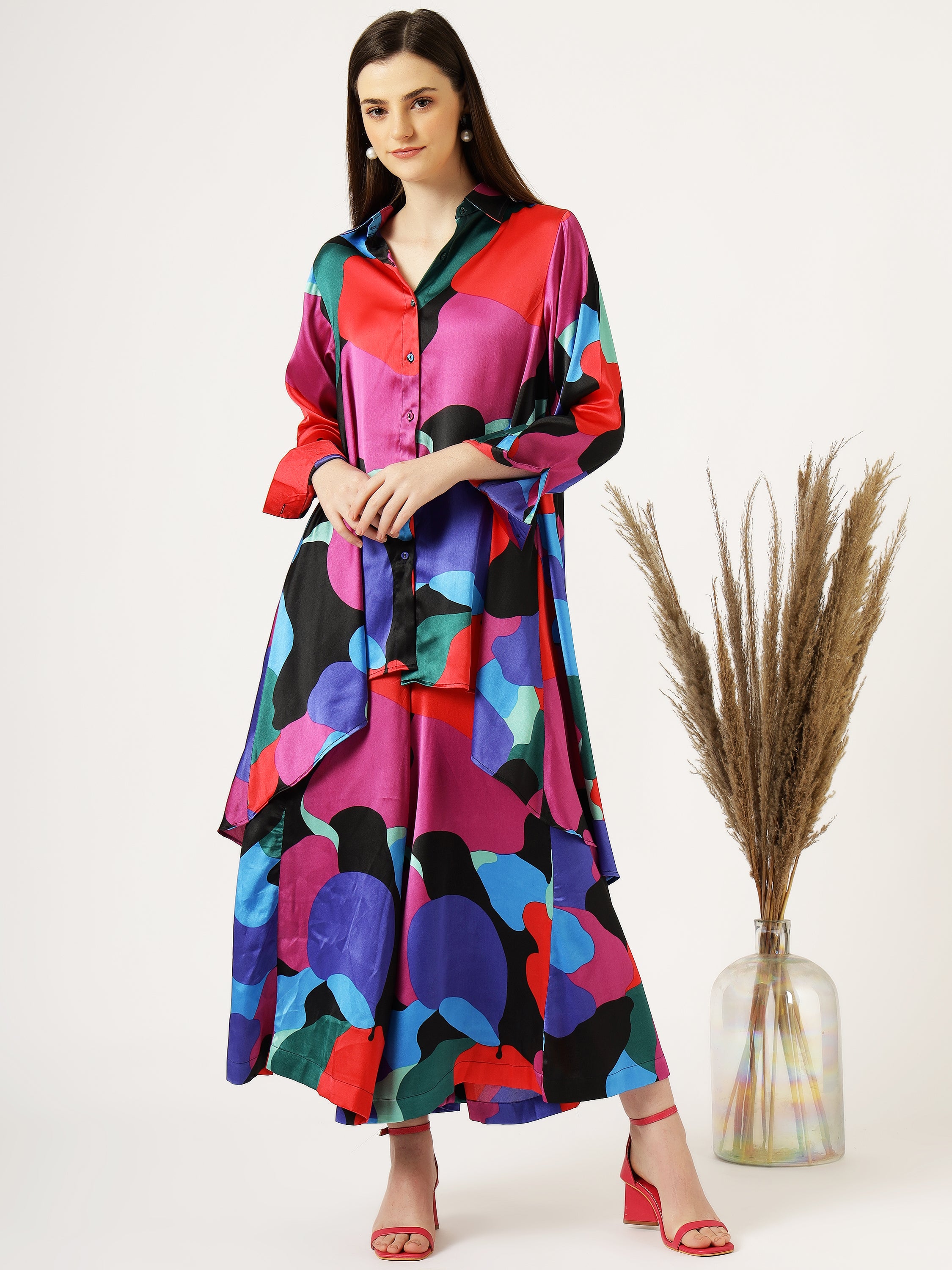 Vibrant Abstract Print Co-Ord Set - Women&