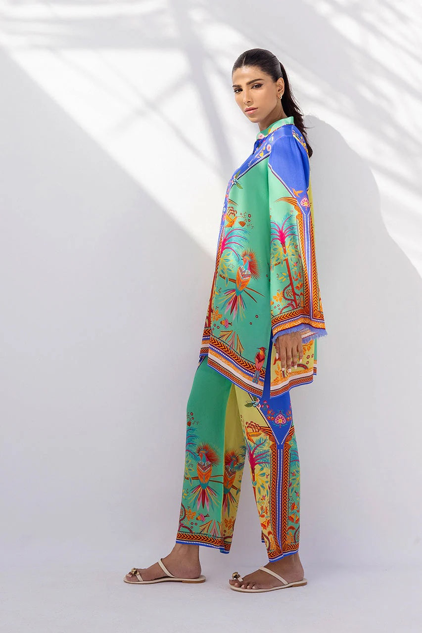 Multicolor Printed Tunic & Trousers Set