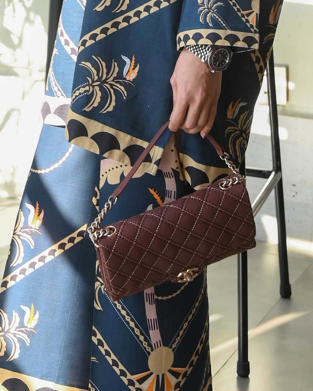 Navy Palm Leaf Print Co-Ord Set