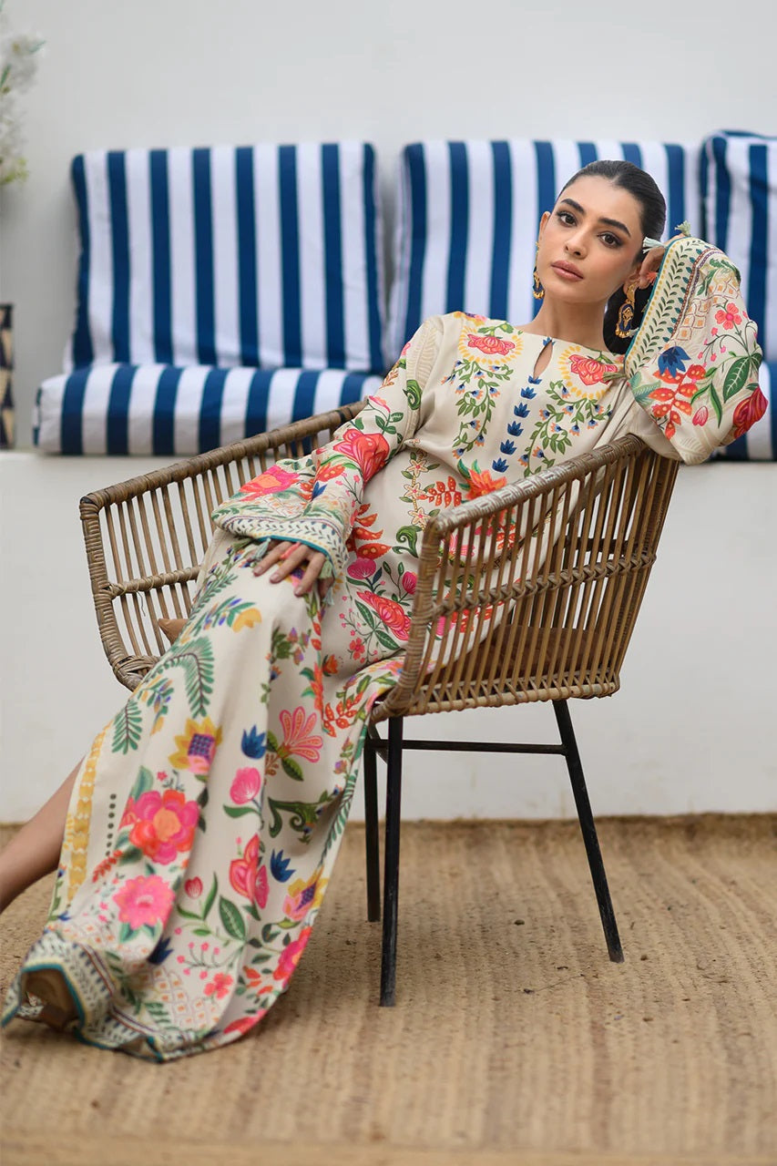Bohemian Floral Embroidered Long Kaftan Dress