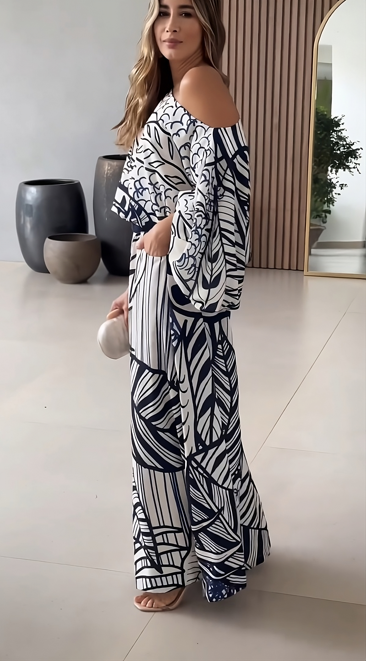 Tropical Whisper One-Shoulder Dress