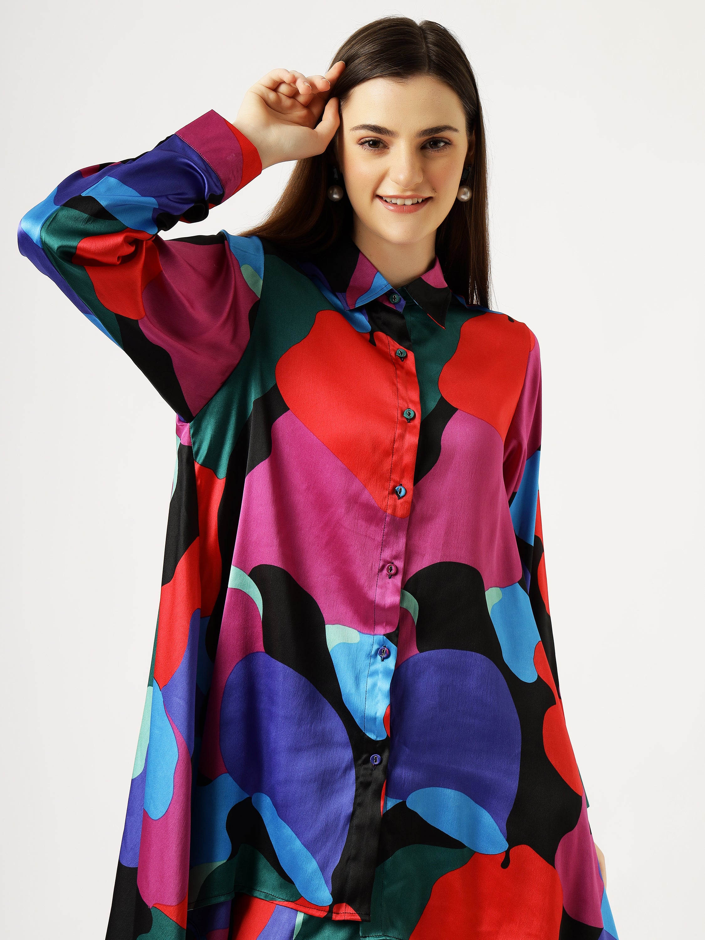 Vibrant Abstract Print Co-Ord Set - Women&