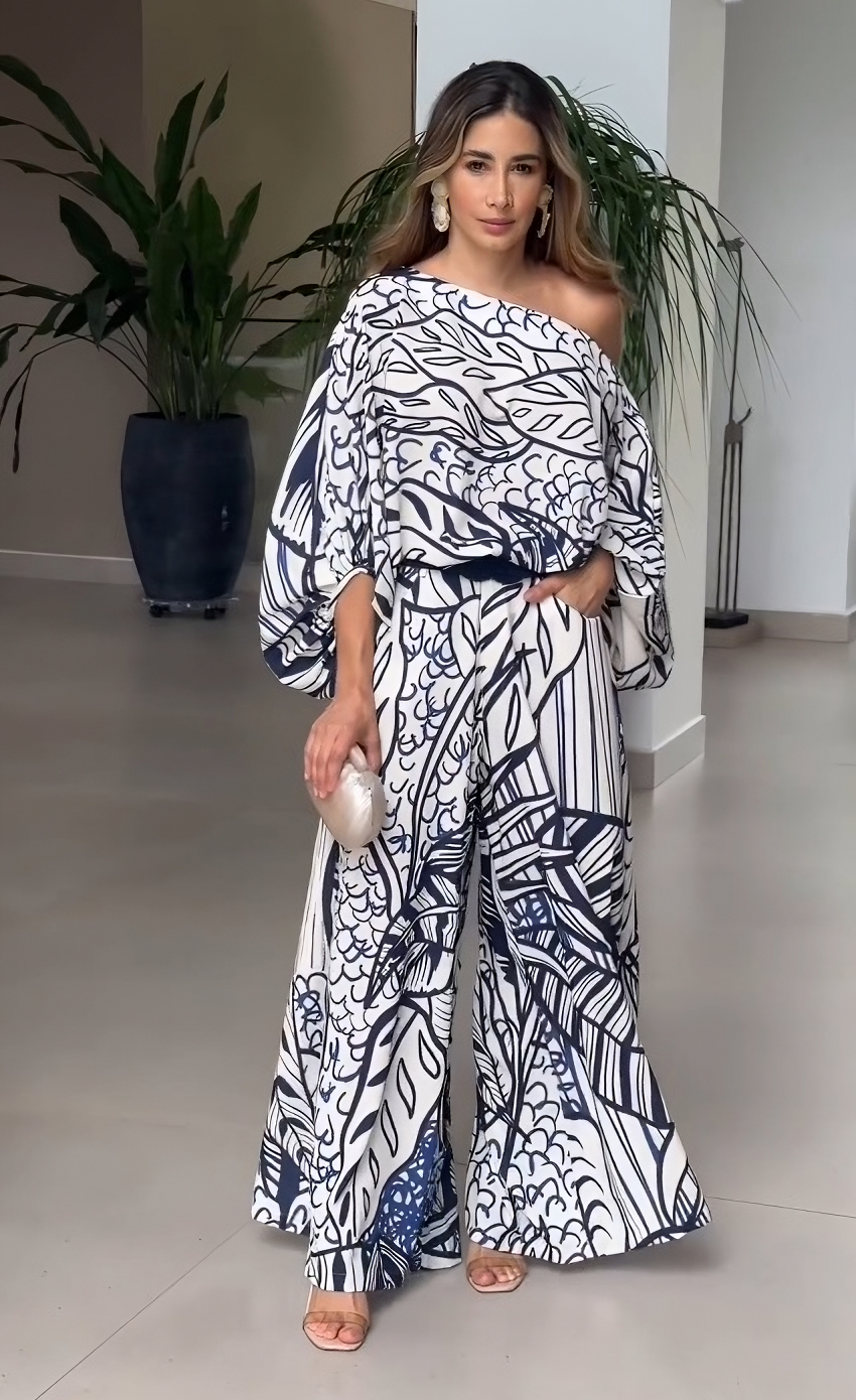 Tropical Whisper One-Shoulder Dress