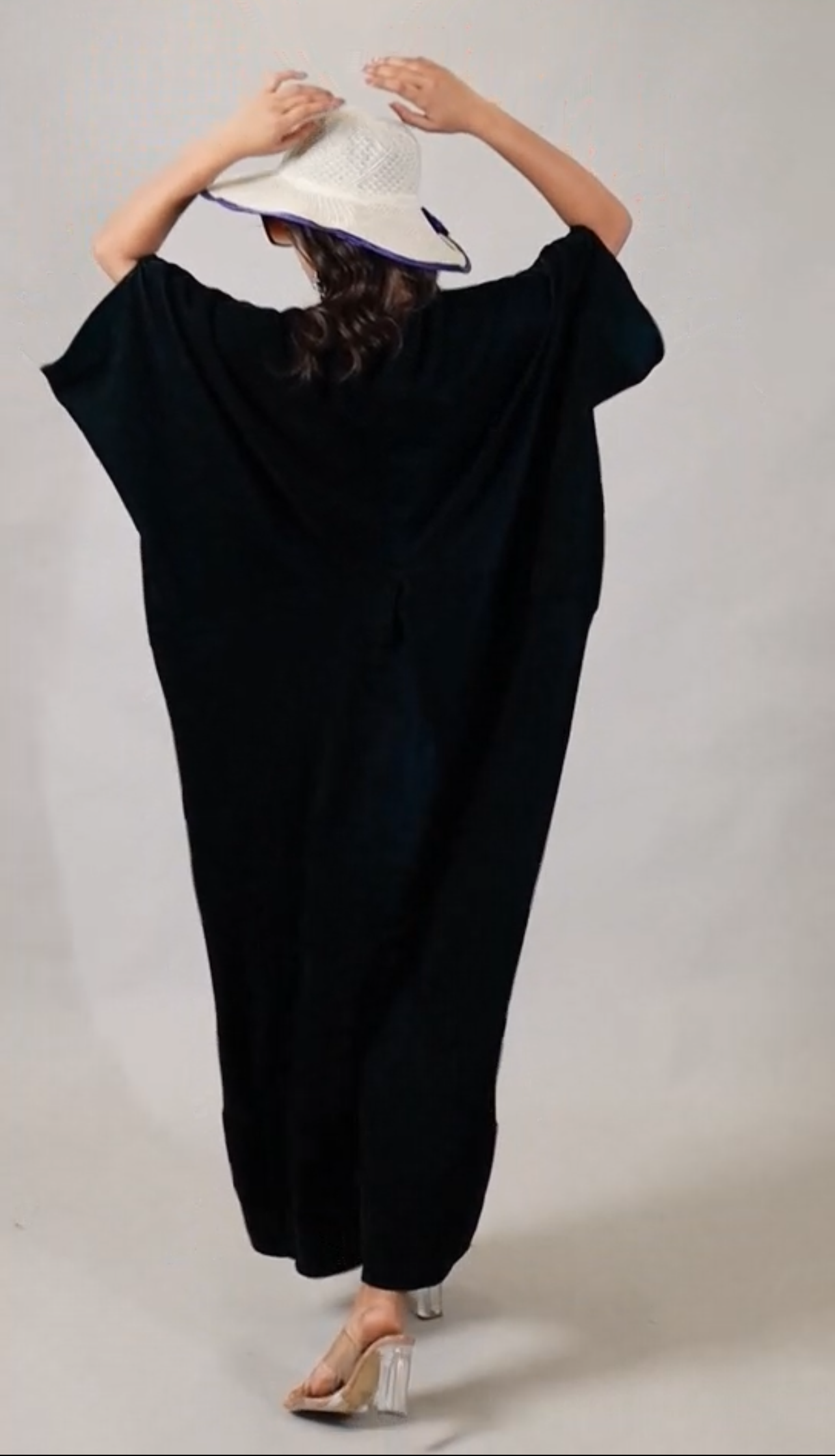 Beautiful Long Velvet Dress embellished with detailed stone Embroidery