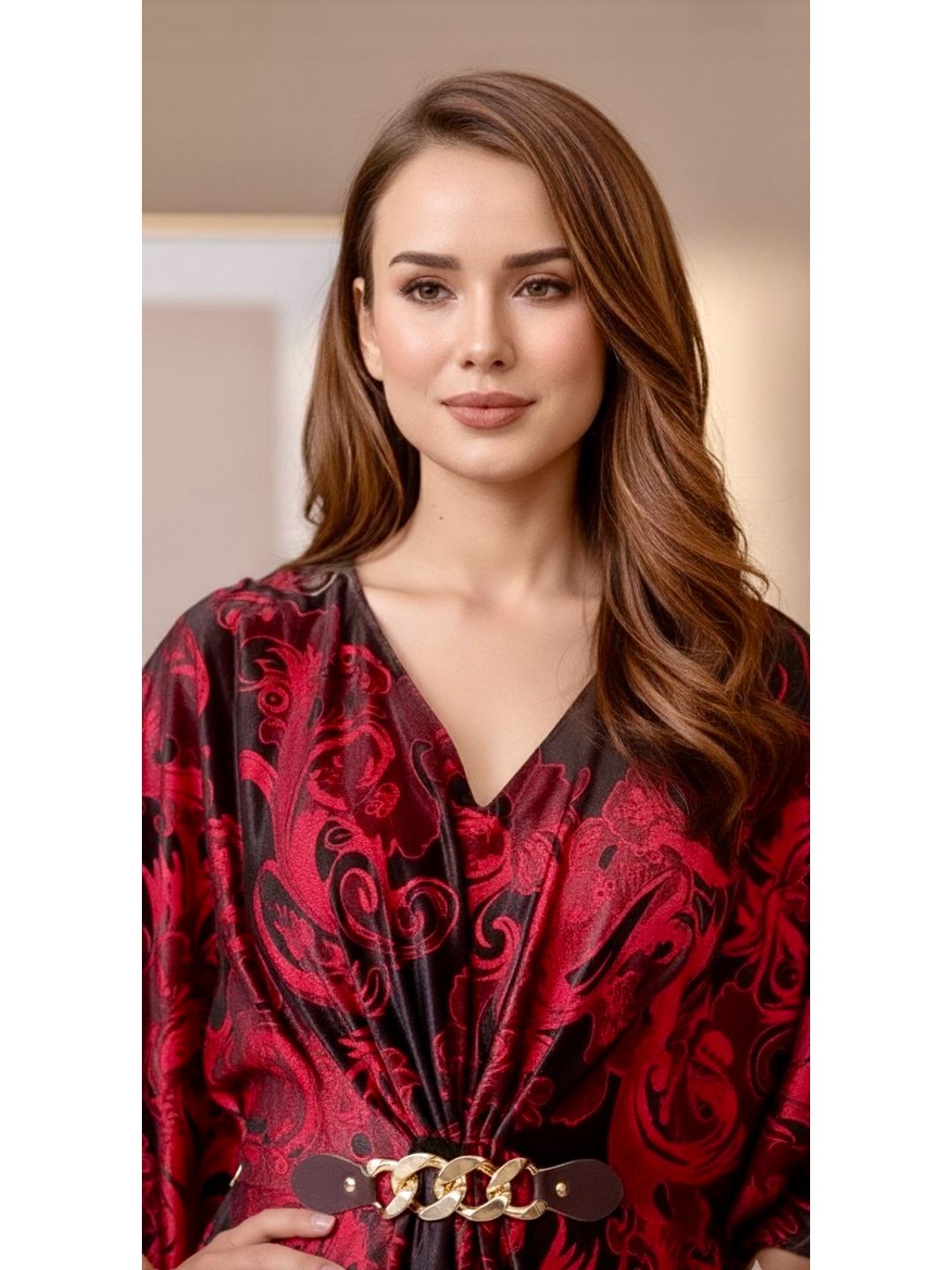 Red and black Velvet Party Gown