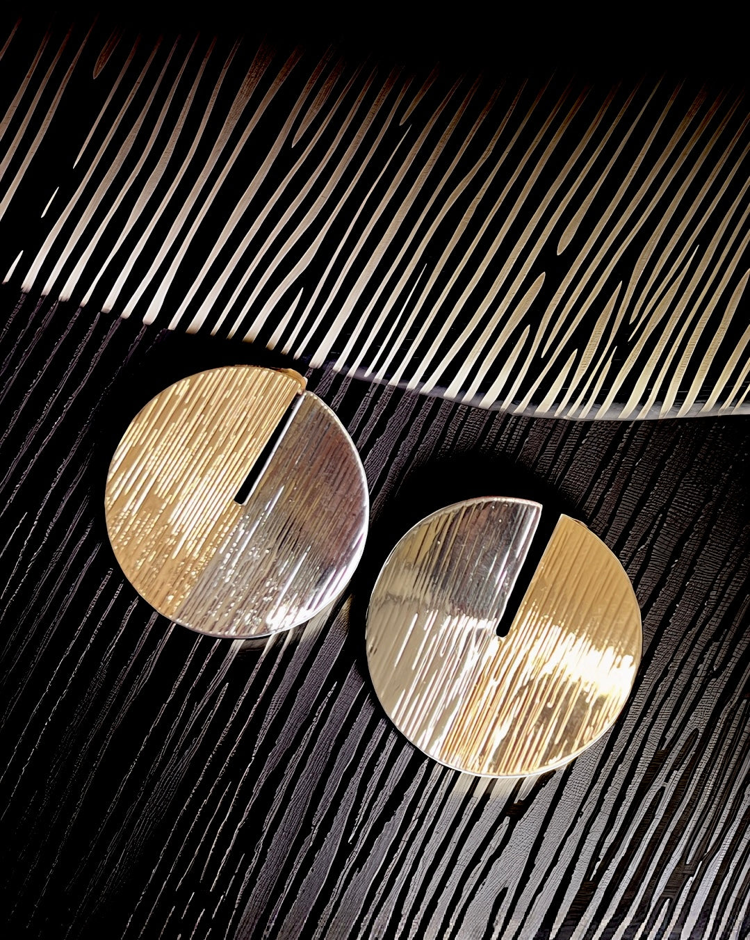 Waning Moon Golden Earrings