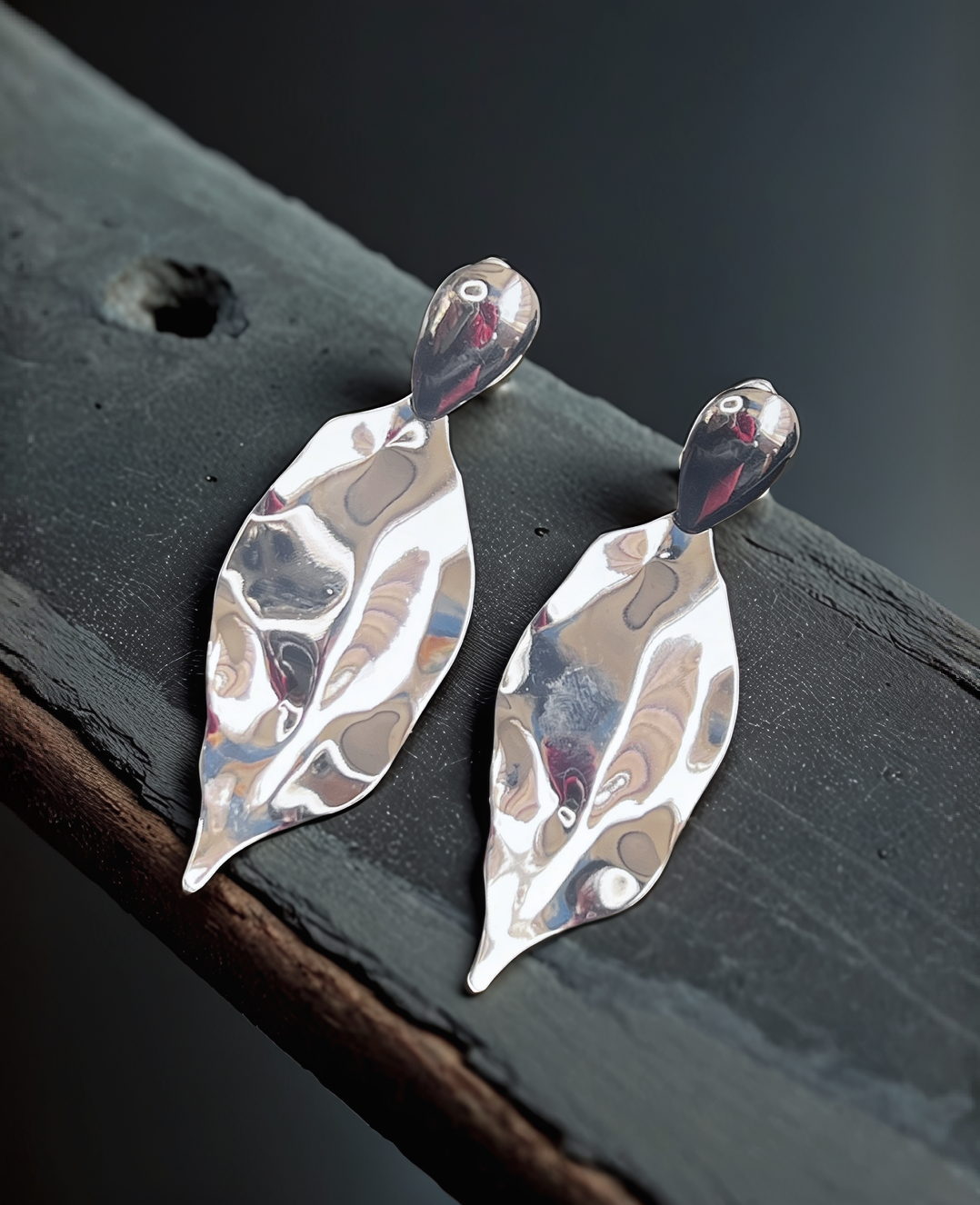 Elegant Flow Leaf-Shaped Metal Earrings
