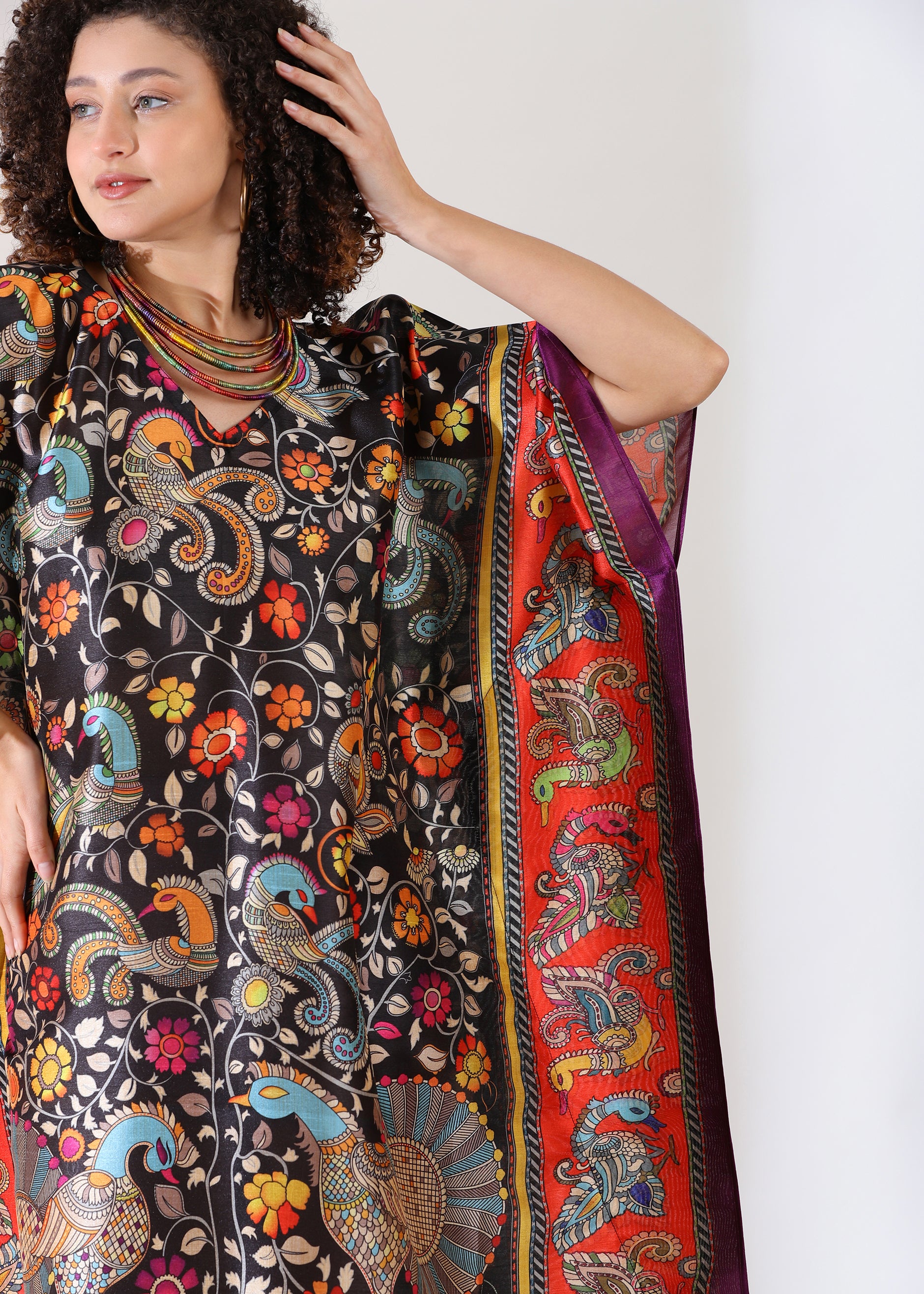 Black Marron Base, Viscose Silk, Calf Length, Free Size - Stylish & Chic for Women