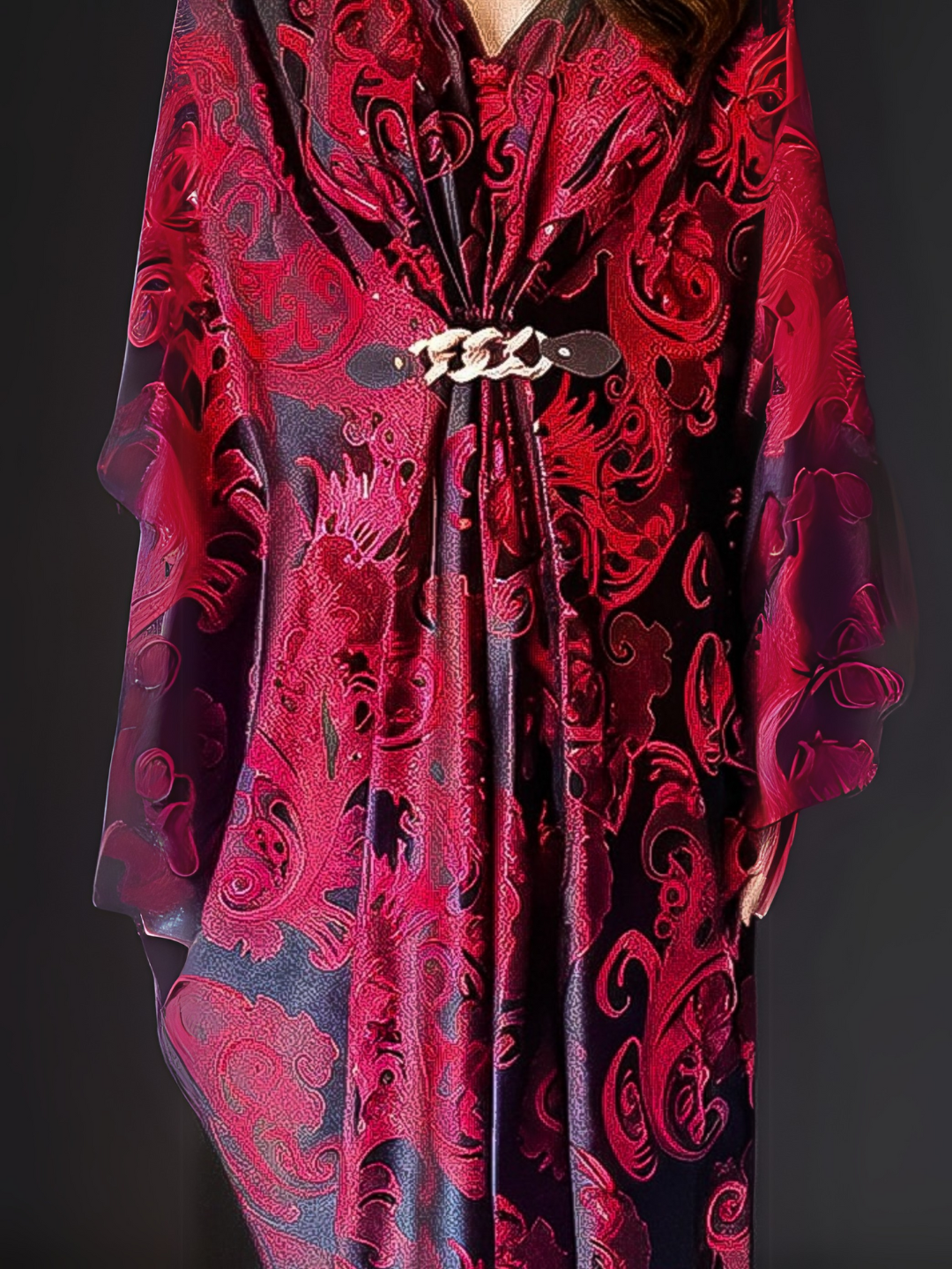 Red and black Velvet Party Gown