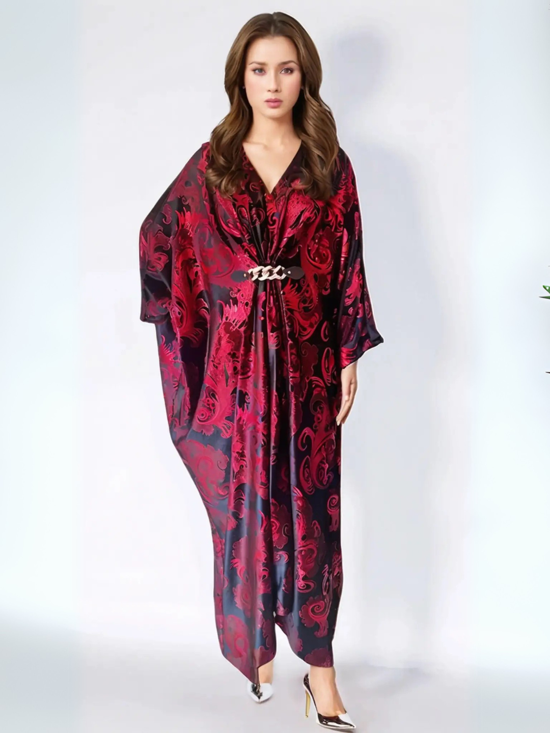 Red and black Velvet Party Gown