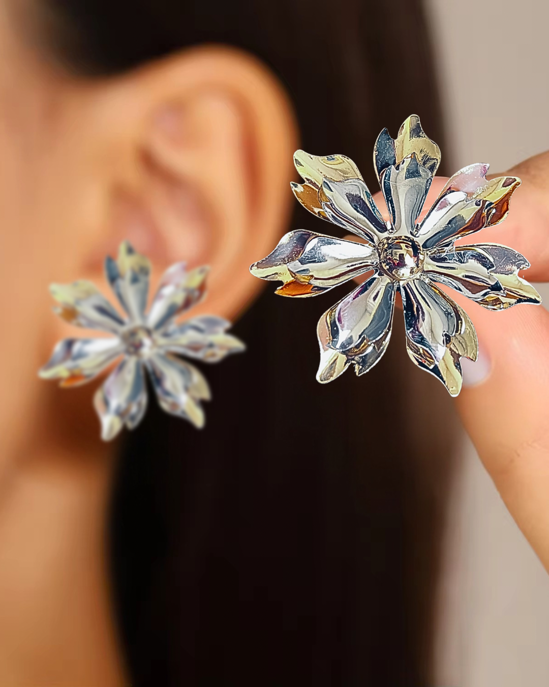 Crystal Bloom Statement Earrings