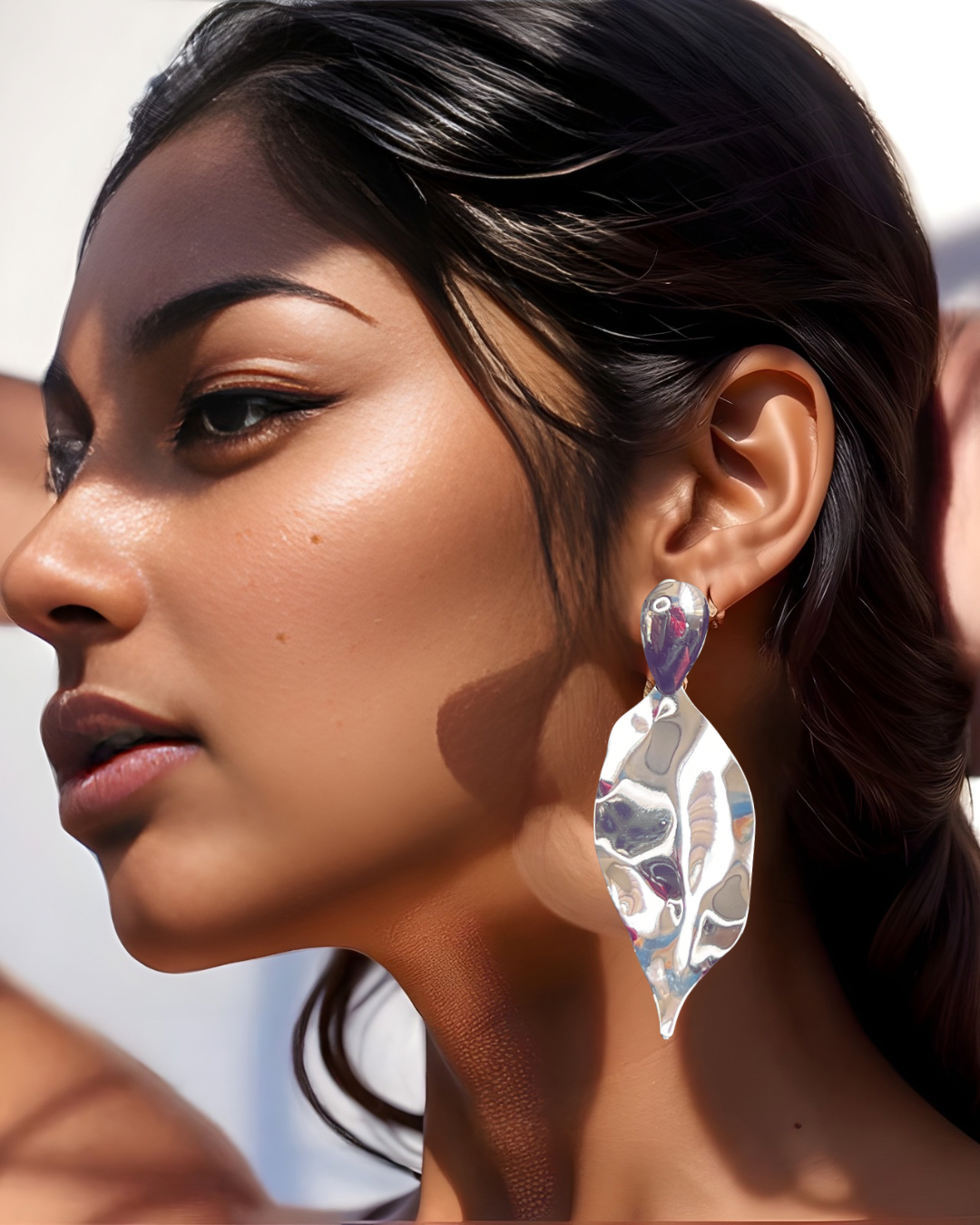 Elegant Flow Leaf-Shaped Metal Earrings