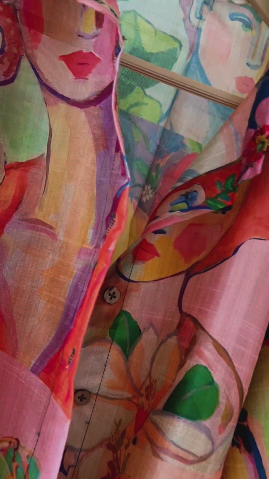 Tropical Printed Mango Silk short shirt