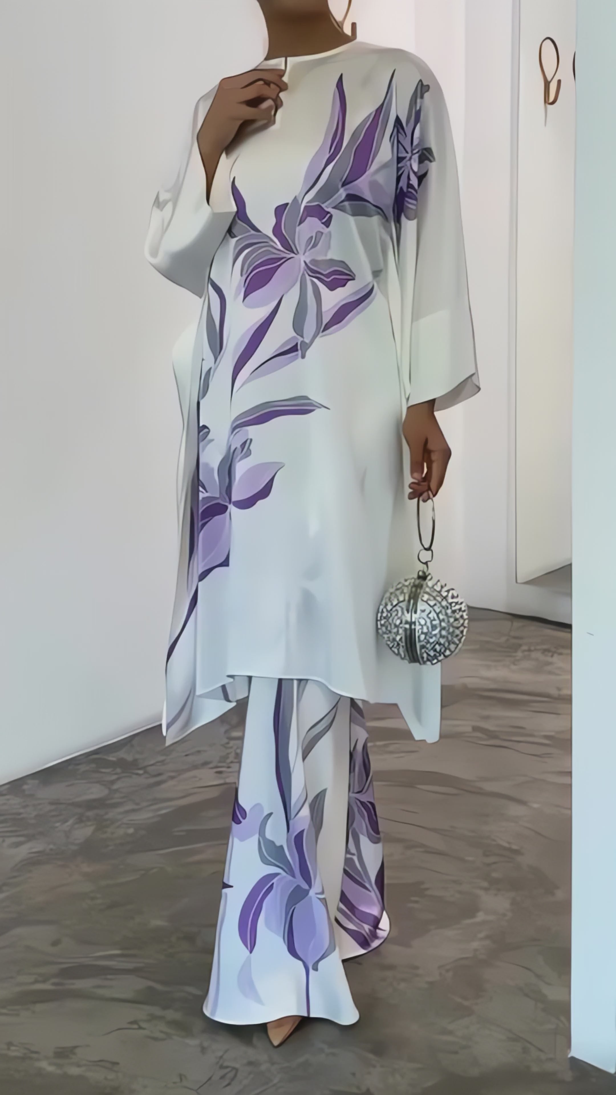 Elegant White Floral Co-Ord Set