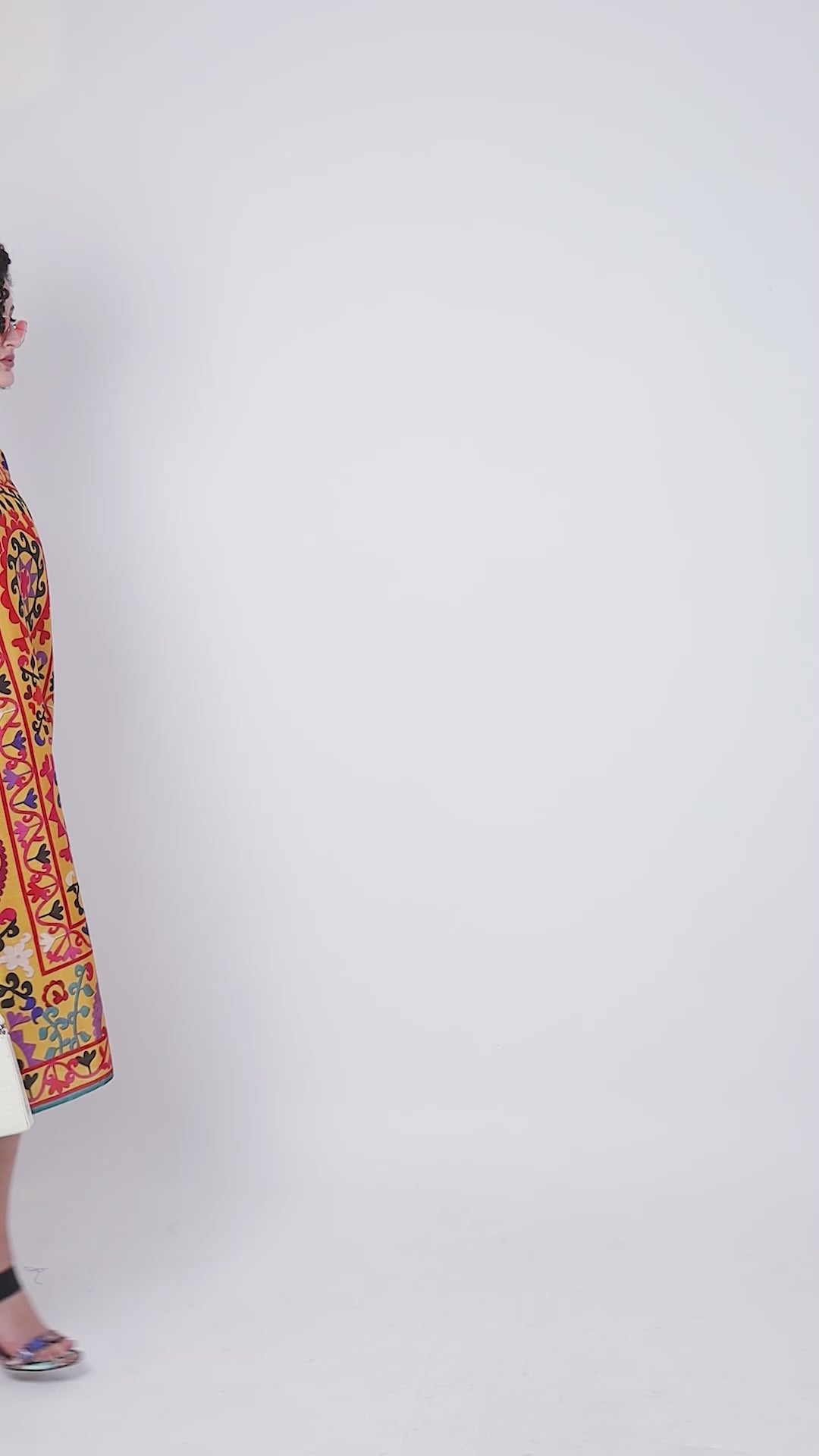PIAAH Madhubani Printed Stitched Kaftan Top : Earthen Beige, Viscose Silk, Calf Length, Free Size - Stylish & Chic for Women
