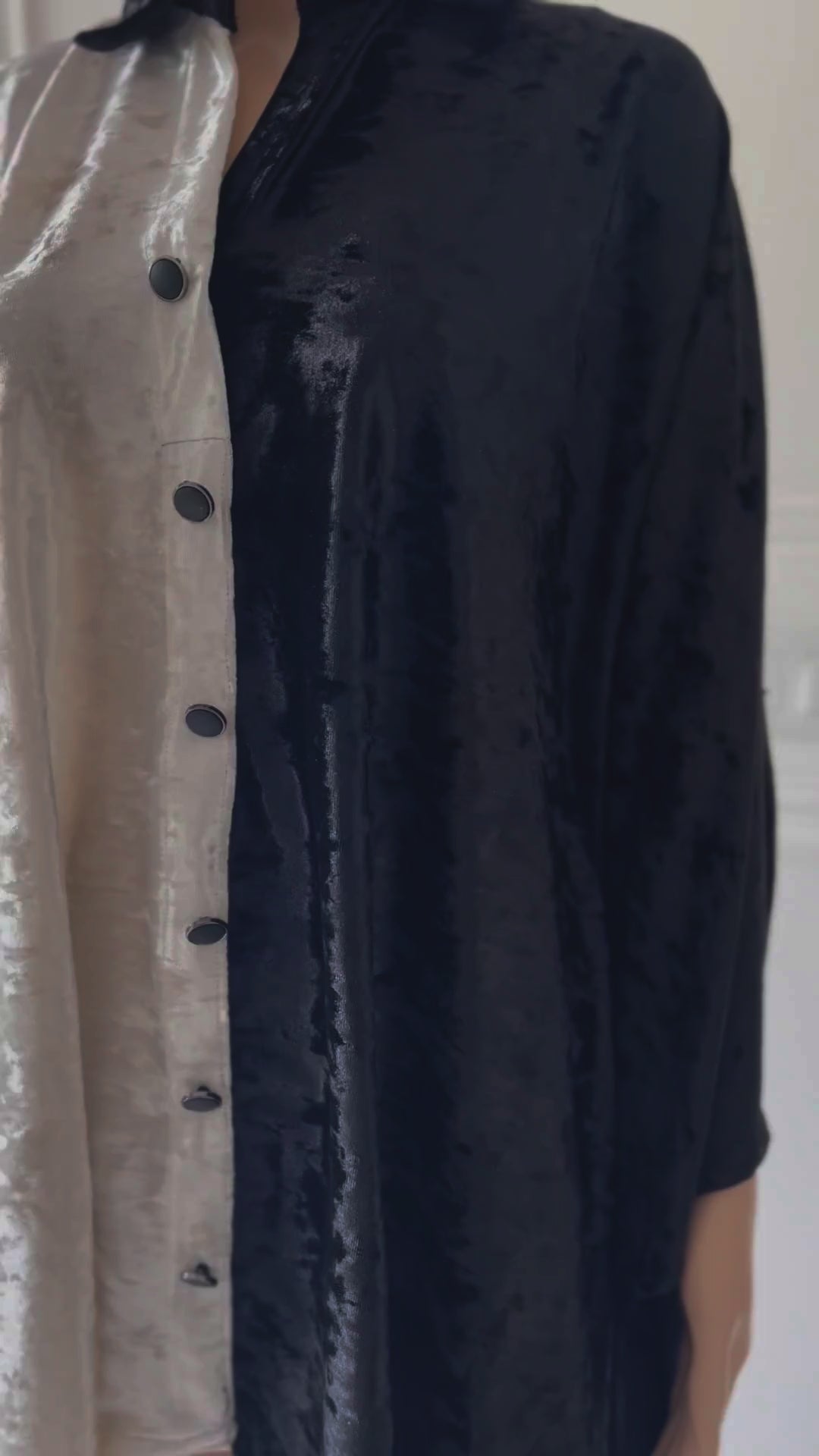 Black and white Ice Velvet fabric