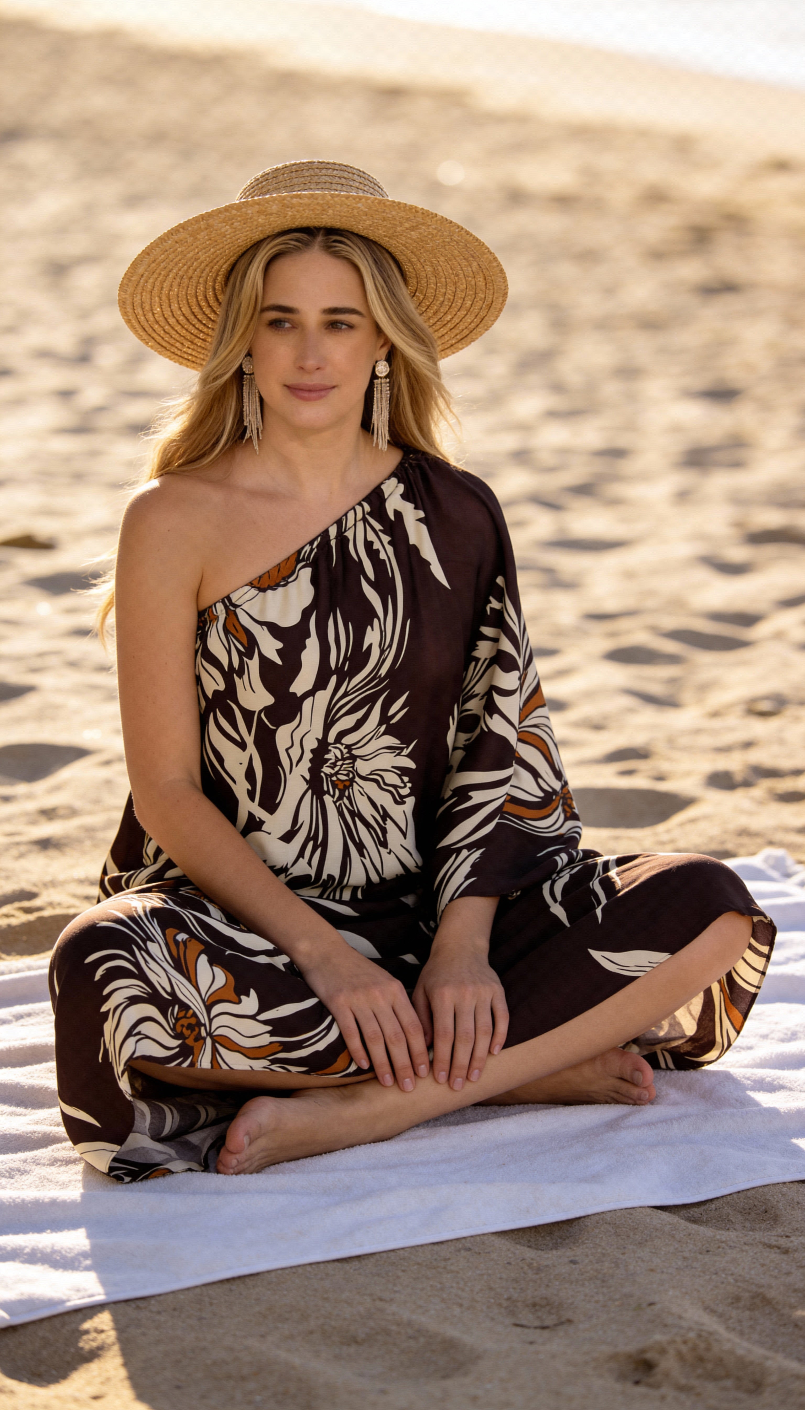 Luxury Floral One-Shoulder