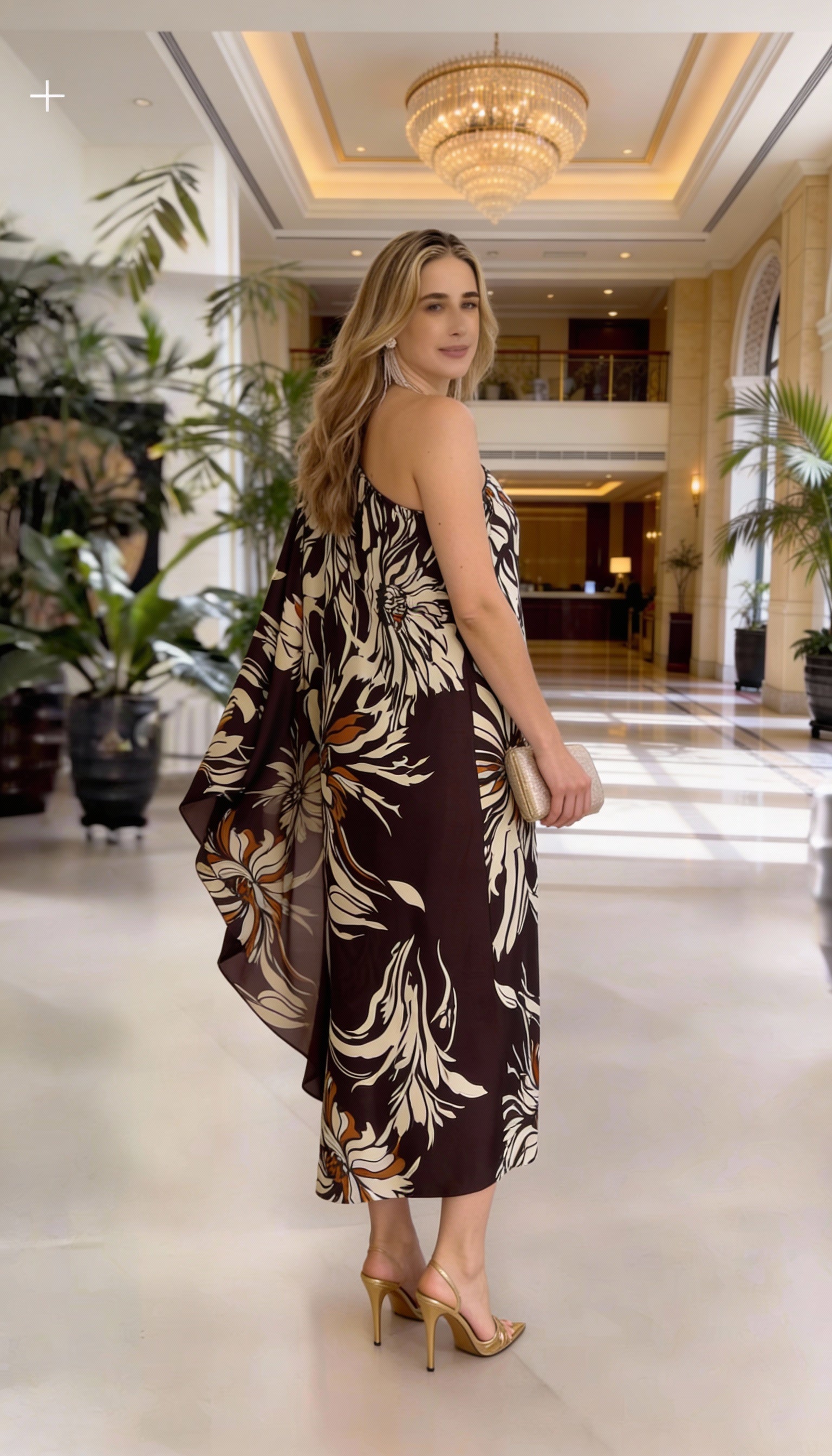 Luxury Floral One-Shoulder