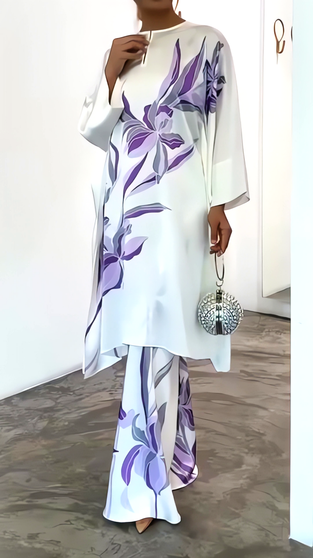 Elegant White Floral Co-Ord Set