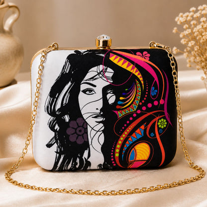 Premium Designer Evening Party Sling Bag with Detachable Chain