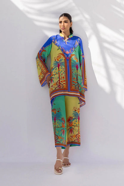 Multicolor Printed Tunic &amp; Trousers Set