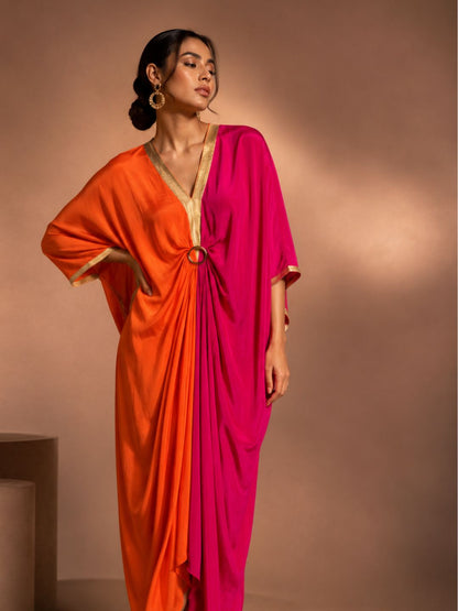 Simran Ring Kaftan – Tangerine Fuchsia