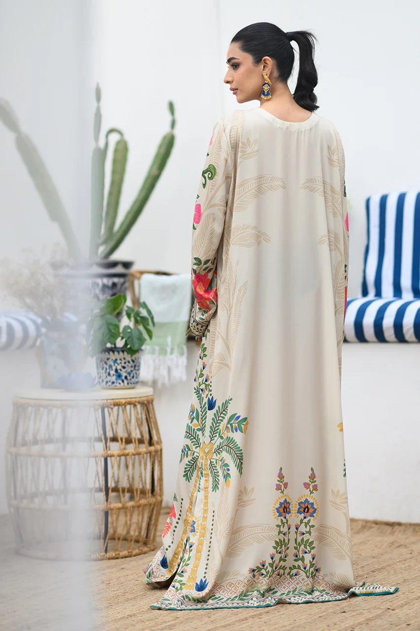 Bohemian Floral Embroidered Long Kaftan Dress