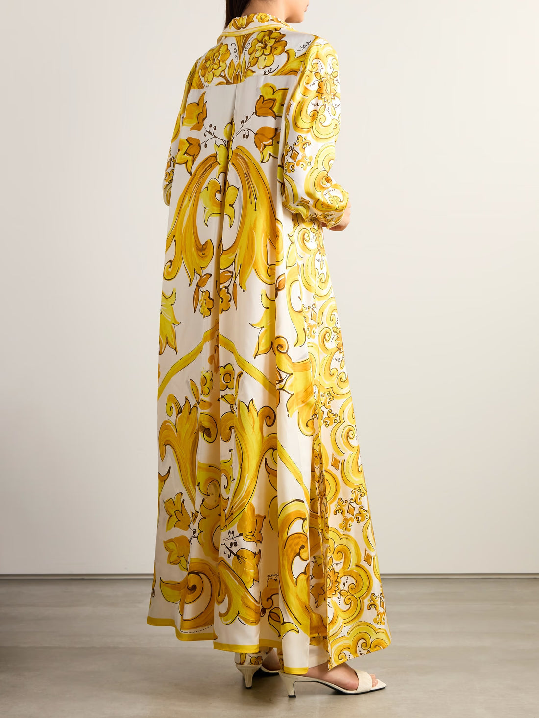 Golden Scroll Print Co-Ord Set | Maxi Shirt Dress &amp; Palazzo Pants