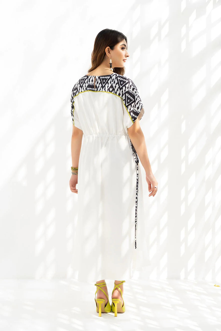 Waving White Flag Rayon Kaftan