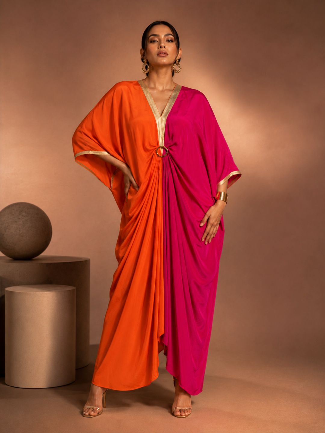 Simran Ring Kaftan – Tangerine Fuchsia