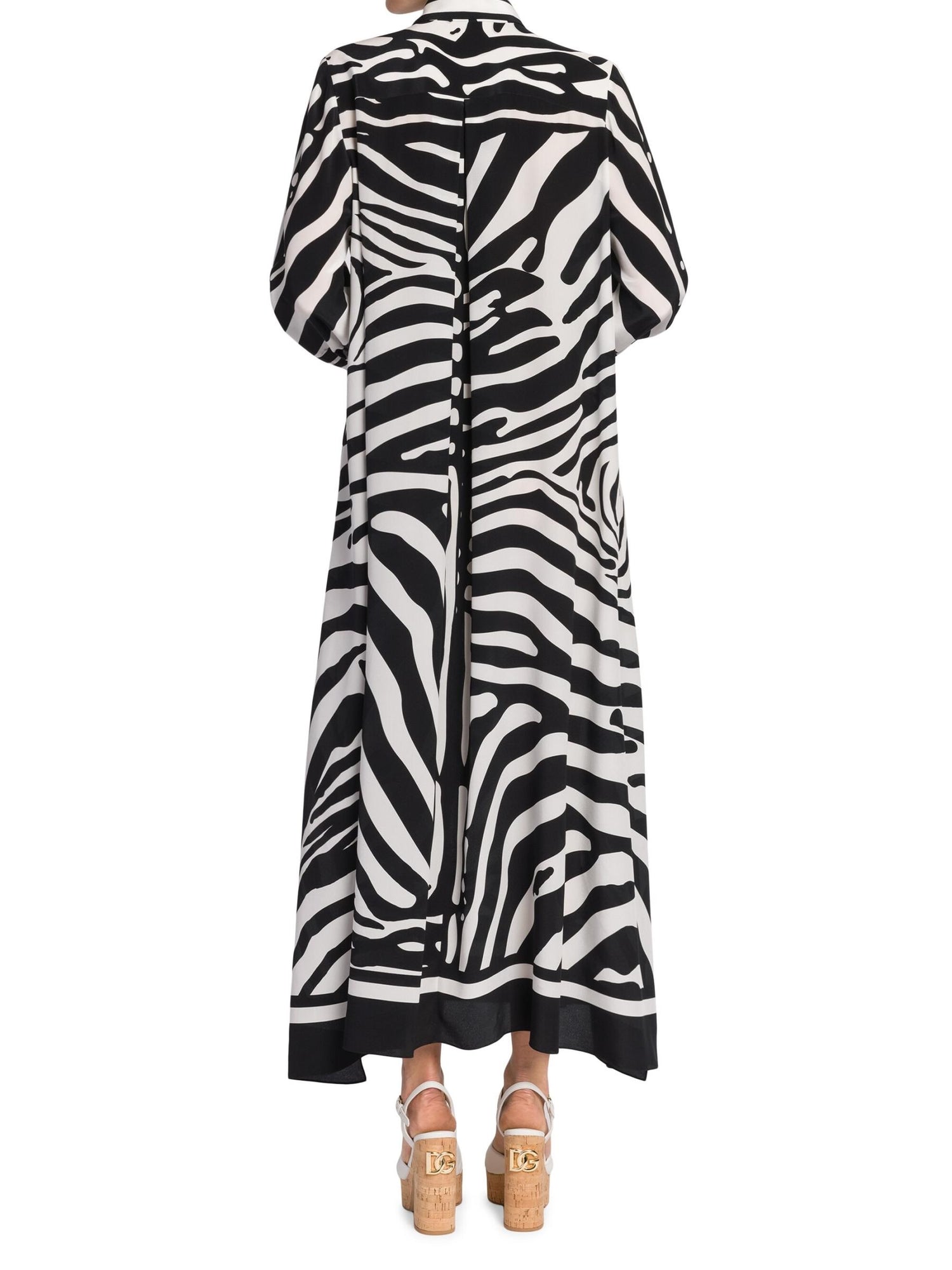 Minimal Korean BSY Long Length Black and White Stripes Kaftan Top Dress