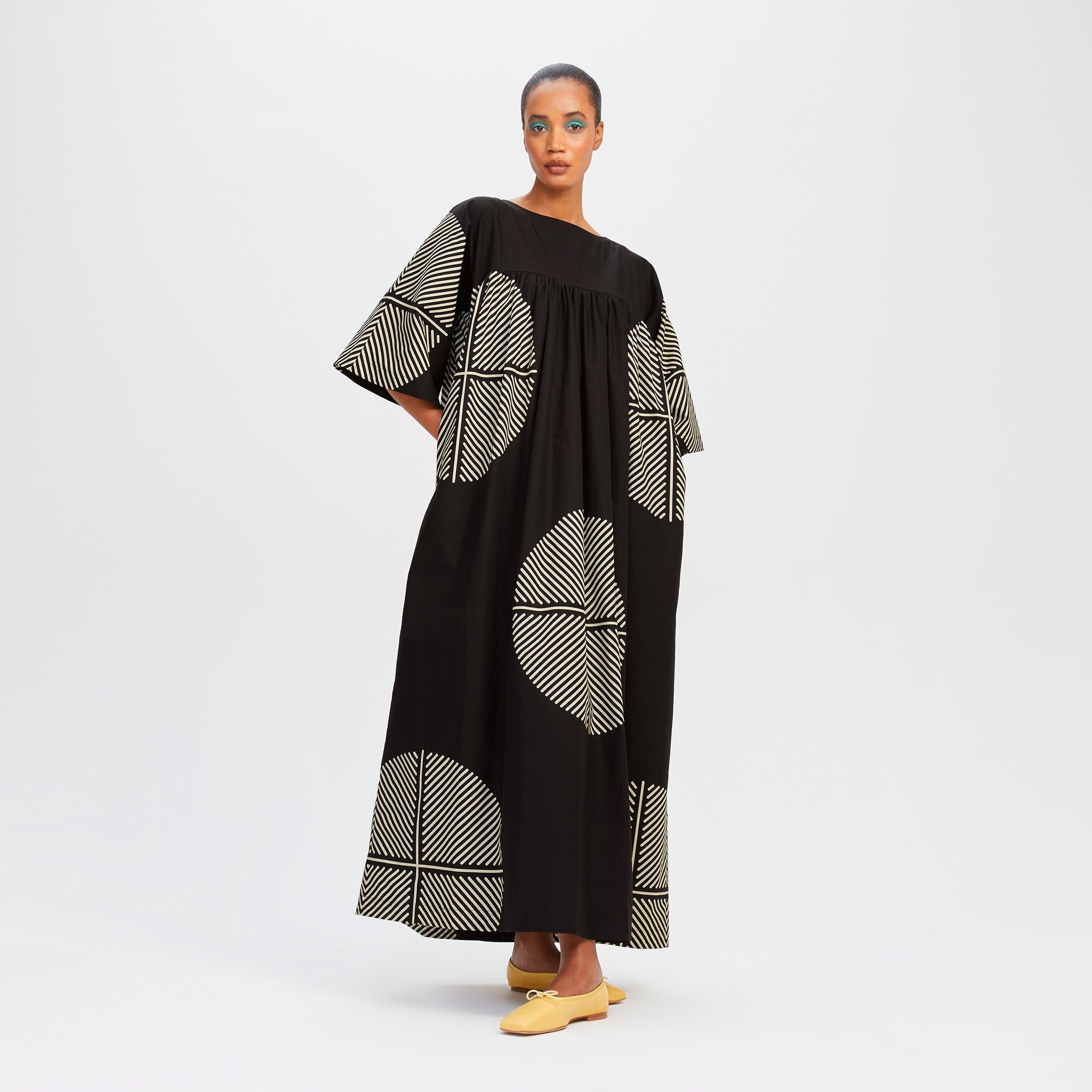 Flared Sleeves Special Rayon Cotton Kaftan Dress