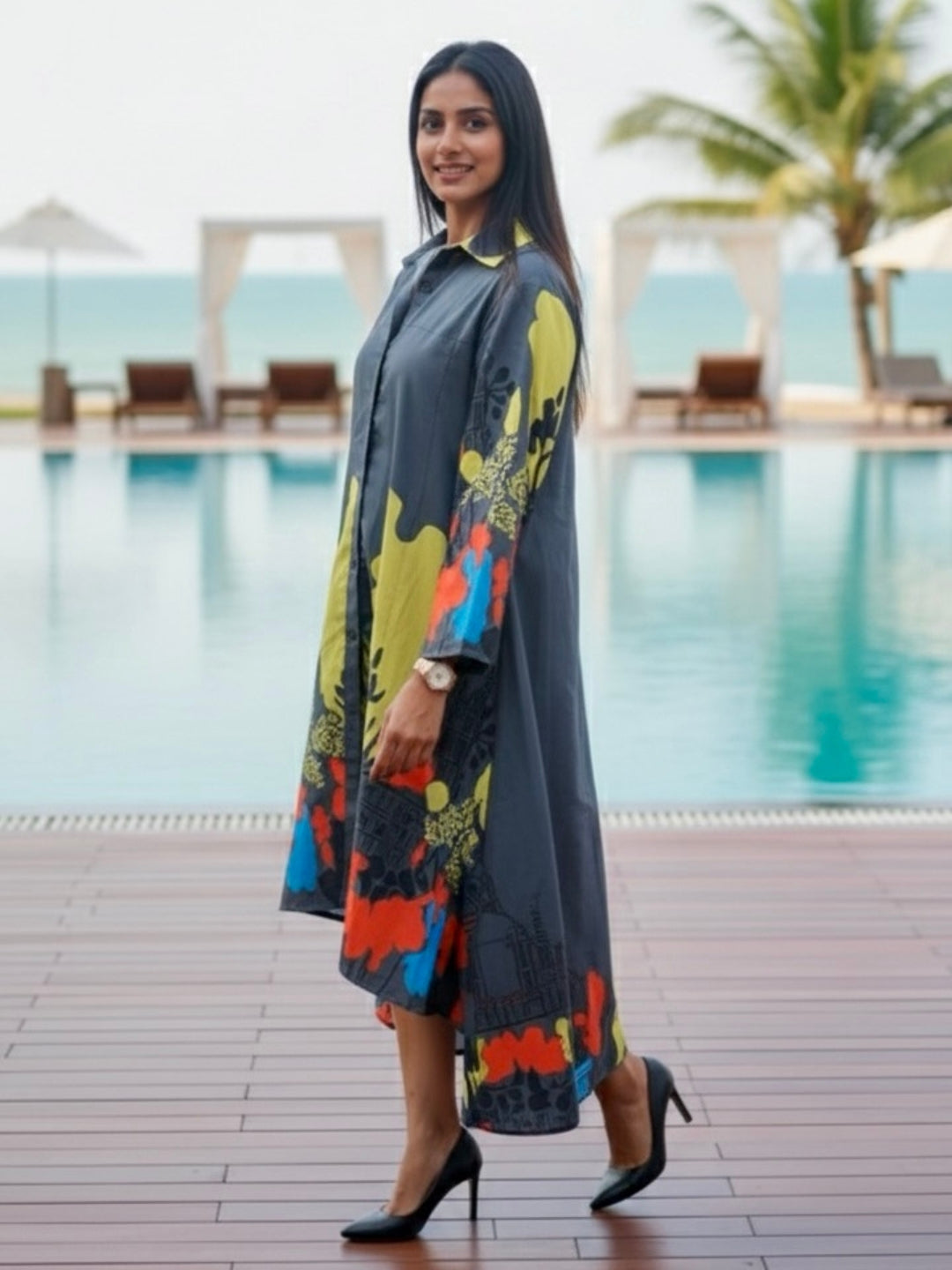 Urban Bloom High-Low Shirt Dress - Women&