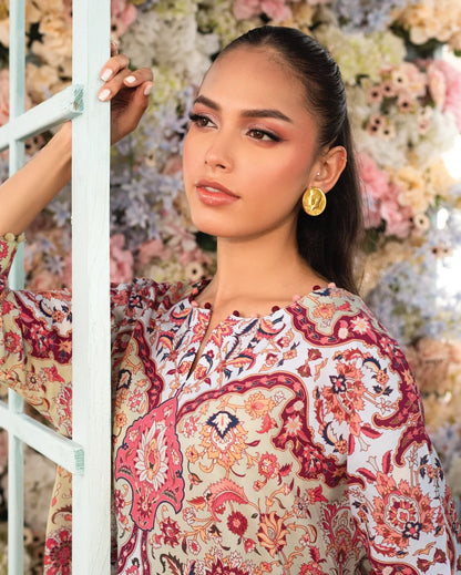 Red &amp; Beige Floral Ethnic Co-Ord