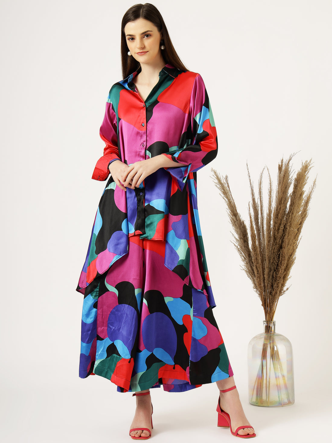 Vibrant Abstract Print Co-Ord Set - Women&