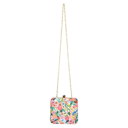 Floral Garden Print Hard Case Box Clutch for Women