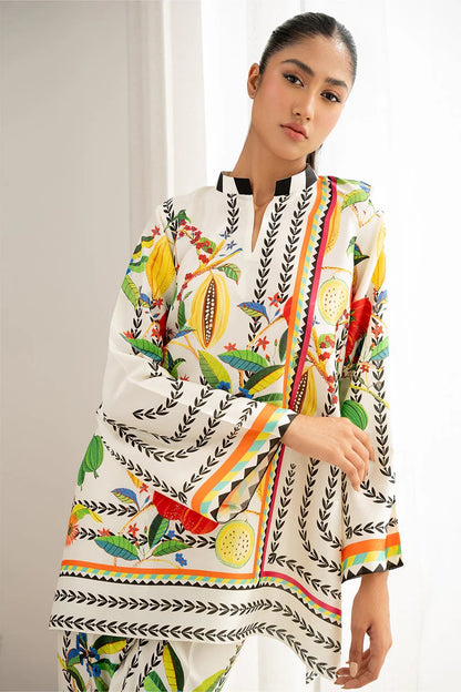 Tropical Fruit &amp; Floral Print Two-Piece Set