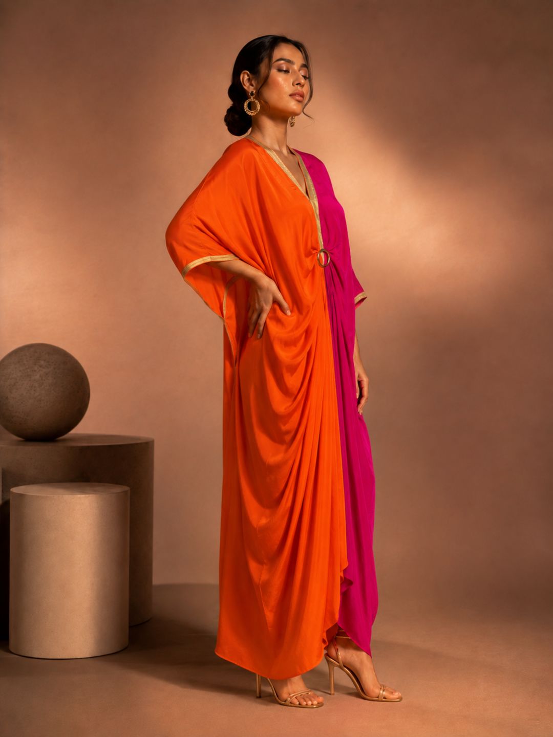 Simran Ring Kaftan – Tangerine Fuchsia